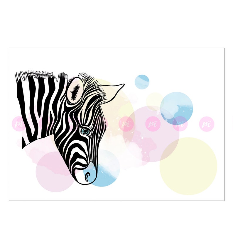 ZEBRA children's decorative foil. Nice gift for a children's room, for boys and girls of any age. image 3