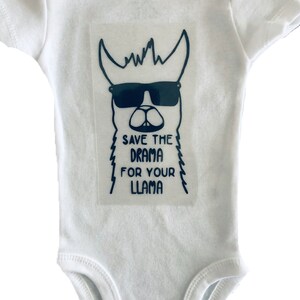 Save The Drama For Your Llama Funny Baby Bodysuit