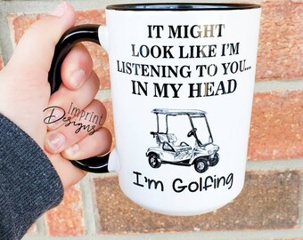 Golfing Mug: Funny Golfer Gift, Dishwasher Safe 15oz Tea/Coffee Cup