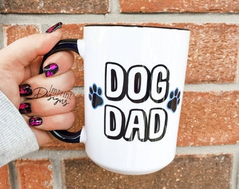 Dog Dad Mug, Paw Print Coffee Mug, Father's Day Gift