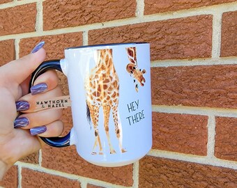 Giraffe Watercolor Ceramic Mug - 15oz Tea Coffee Mug