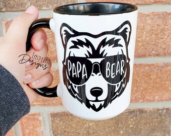 Papa bear, daddy bear, fathers day gift, gifts for dad, mugs for him