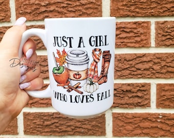 Just a Girl Who loves fall,Coffee mug, Dishwasher Safe mug