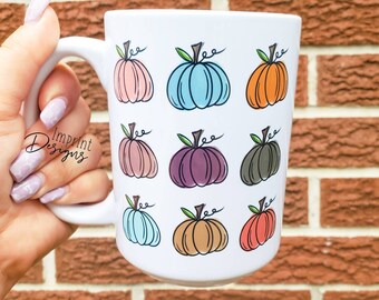 Watercolor Pumpkins Coffee Mug - 15oz Dishwasher Safe Mug