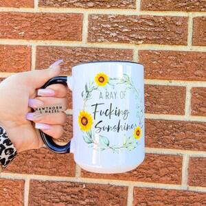 Ray of sunshine, funny mug, gifts for her, Sublimation,Dishwasher Safe mug