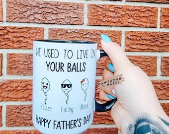 Funny Father's Day Mug: Personalized Sperm Family Gift