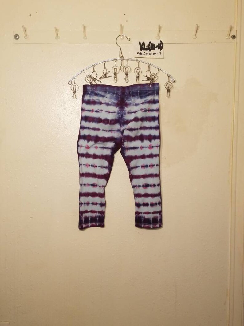 GP006 Girls Youth Large Ice Dyed Stripped Leggings