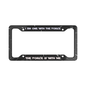 Star Wars License Plate Frame, The Force Theme Car Decor, Sci-Fi Fan Gift, Vehicle Accessory, Galactic Empire Merchandise