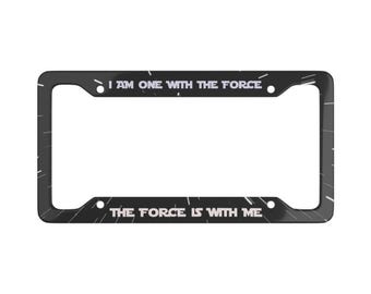 Star Wars License Plate Frame, The Force Theme Car Decor, Sci-Fi Fan Gift, Vehicle Accessory, Galactic Empire Merchandise
