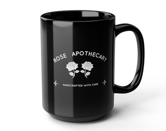 Rose Apothecary Black Mug 15oz