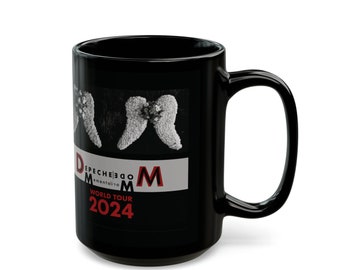 Taza negra inspirada en Depeche Mode Memento Mori Tour 2024 (11 oz, 15 oz)