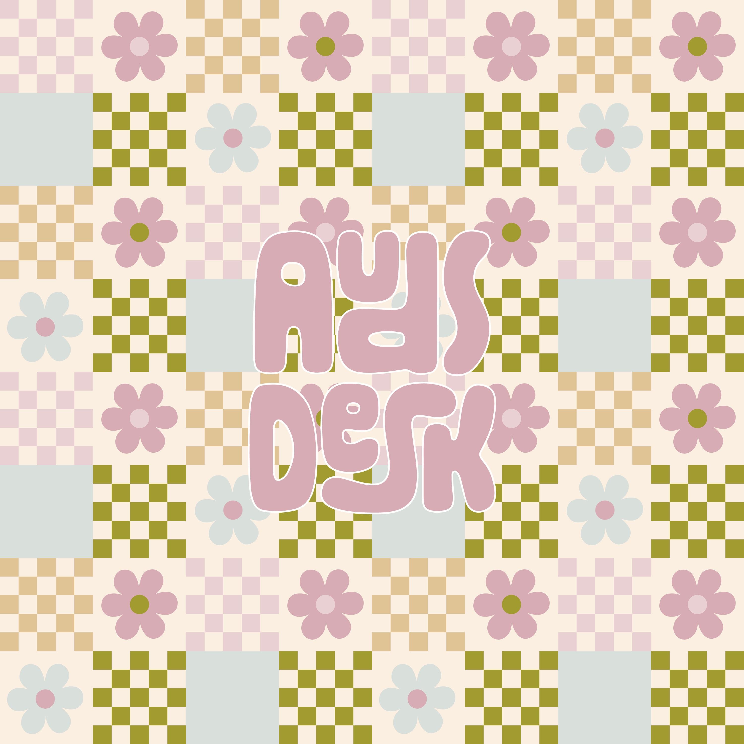 Daisy Checkered Seamless Pattern, Retro Fabric File (PNG, JPEG) - Etsy