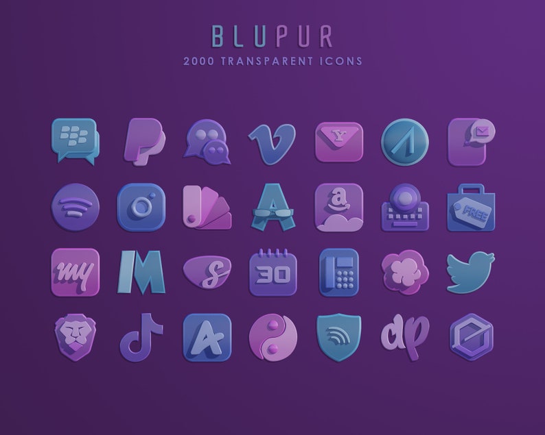 BLUPUR Ios Theme App Icons Ios 16 Icons Aesthetic Icons Etsy