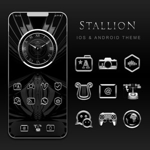 iOS Black Icons, iOS 14 Icons, App Icons Set, Aesthetic Icons, Android Icon Pack, Home screen, IOS Theme iPhone icons, Wallpapers, iOS Icons
