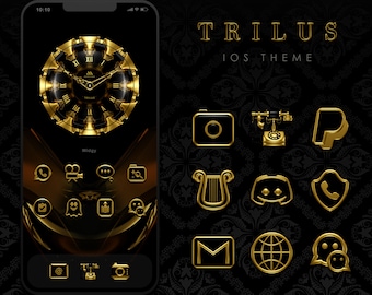 Gold & Black App Icon Set: Luxury iOS/Android Theme