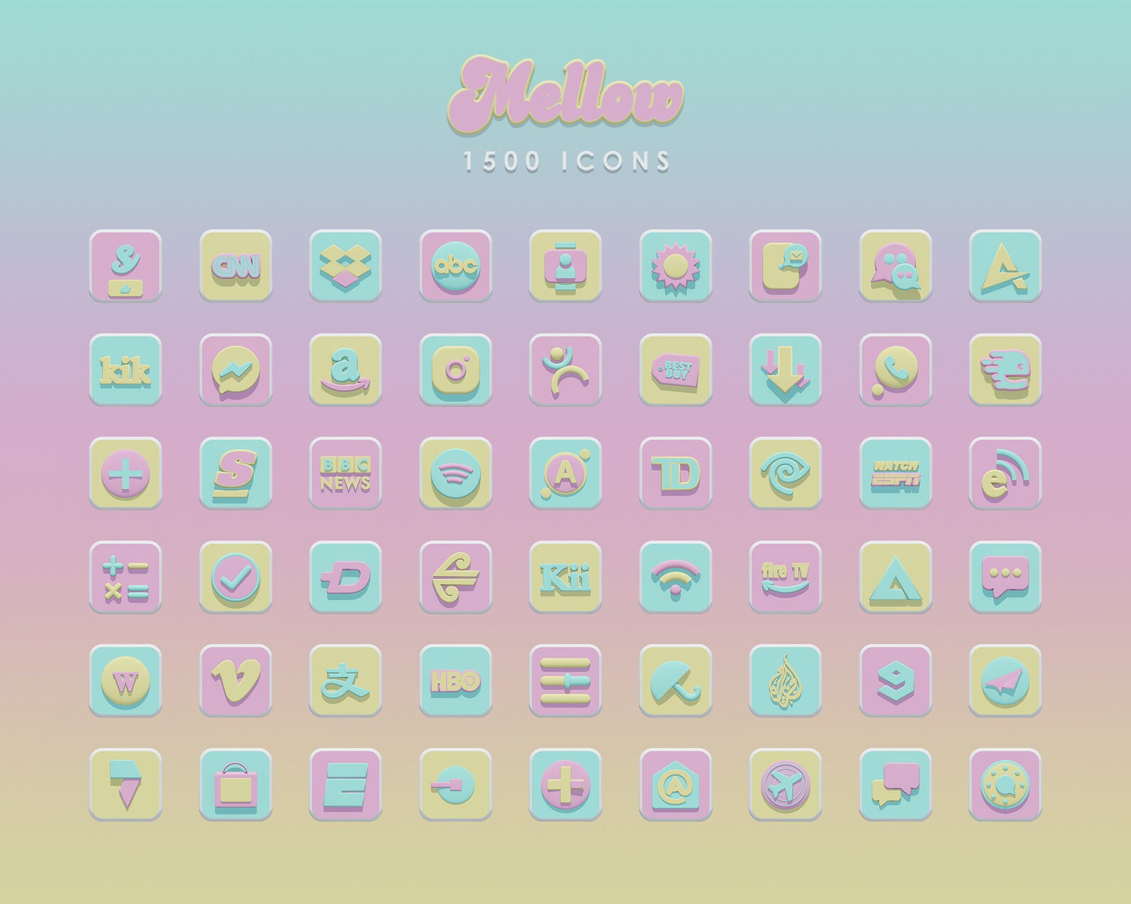 MELLOW Ios 15 Theme Ios 15 Aesthetic App Icons Ios 14 Icons Etsy