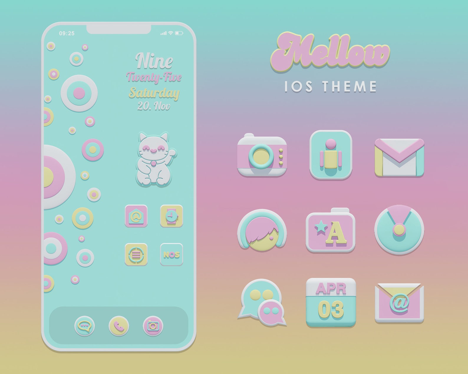 MELLOW Ios 15 Theme Ios 15 Aesthetic App Icons Ios 14 Icons Etsy