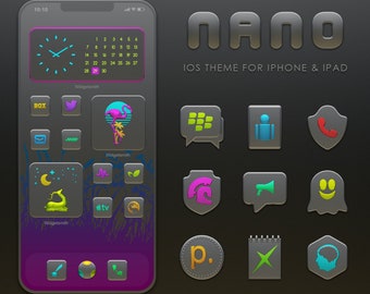 NANO App Icon Set: Silver 3D Theme for iOS & Android