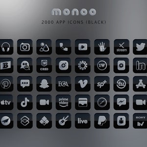 Black & White App Icons, Black Icons White Icons App Icon Set iPhone ...