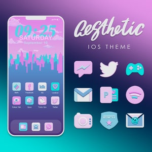 AESTHETIC iOS Theme, App Icons, App Icon Pack, Icon Pack Set, iOS 14 Icons, iPhone icons, Pastel icons, Cute, Kawaii, Android Icon Pack