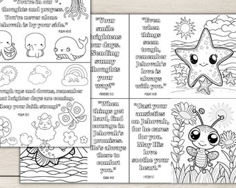 JW Coloring Postcards Printable, JW Gift for Kids and Pioneer, Teens and Adults , JW Kid greeting card, jw kid activities