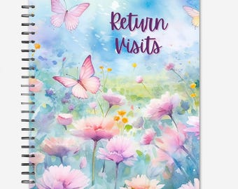 Watercolor Return Visit Notebook, JW Field Service Ministry Planner (Instant Download)