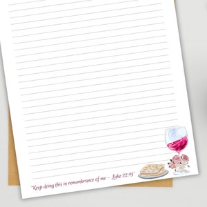 Papier à lettres JW Memorial 2025 avec enveloppe, invitation JW Memorial, Luc 22:19, JW Memorial Stationery, téléchargement numérique