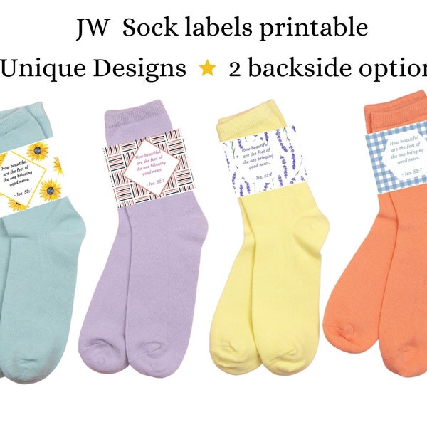 JW Ministry Sock labels, Cadeaulabels voor Pioneers Ministry Brothers and Sisters, JW Gift Tags, Sock Wrapper, Instant Download