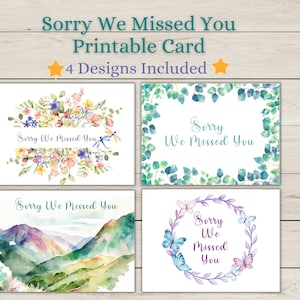 JW Sorry We Missed You Card, Not at Home Door to Door Letter Campaign, Pioneer, Ministry, Printable Cards image 1