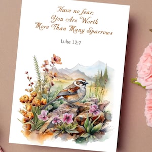 Buoni regalo di incoraggiamento JW, download immediato, Vali più di molti passeri Luca 12:7