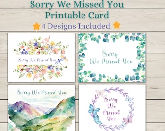 JW Sorry We Missed You Card Not at Home Door to Door Letter Campaign Pioneer Ministry Printable Cards