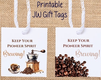 JW Printable Pioneer School 2024 Gift Tags, JW Instant Download Favor Tags,  JW Pioneer Coffee Gift Tags Instant Download