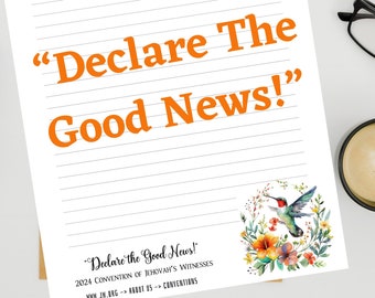 Declare The Good News JW 2024 Regional Convention Stationary Letter Writing Paper, JW Pioneers, jw gift, Digital Download