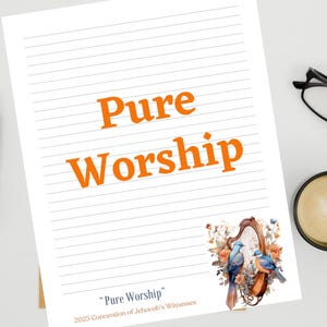 Pure Worship JW 2025 Convention stationair briefpapier, JW Pioneers-cadeau, digitale download