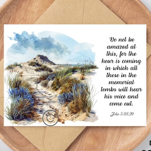 Druckbare JW Sympathy Beileid Ermutigung Karte John 5: 28,29 Hoffnung und Auferstehung - Englisch & Spanisch Digitaler Download