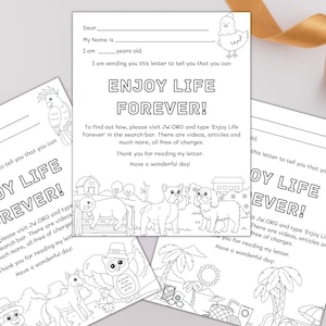 JW Aproveite a vida para sempre, pacote de escrita de cartas JW Kid, papel infantil, presentes jw Kid, jw Pioneers, A4, carta dos EUA, download digital