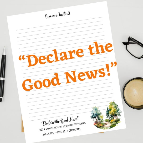 Declare The Good News JW 2024 Regional Convention Stationary Letter Writing Paper, JW Pioneers, jw gift, Digital Download