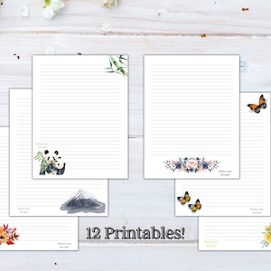 Pacote de Cartas TJ | Papel de Carta para Imprimir | Suprimentos do Ministério | Folhas de Escrita | A4 | Carta dos EUA | Download Digital | Pautado e em Branco