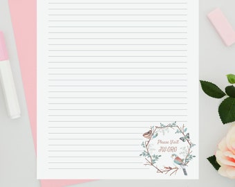 beautiful paper for writing JW Letter Writing Stationery, Sparrow Bird Printable Writing Paper, Lined and Blank Paper, Instant Digital Download, A4 & 8.5 x 11 Size