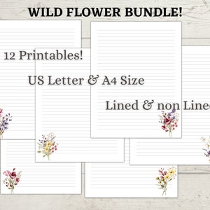 JW Letter Writing Bundle | Printable Writing Paper | Wild Flowers | Writing Sheets | Floral | Digital Download | Letter Paper