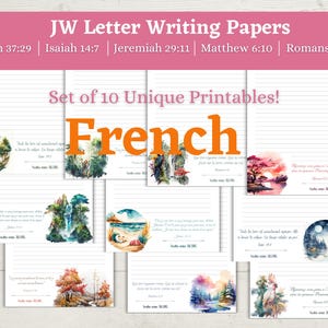 Cancelleria stampabile JW con versetti della Bibbia / Scritture francesi incluse / Papeterie JW à Imprimer con Versets Bibliques