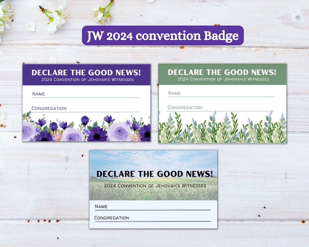 JW 2024 Convention Declare the Good News Badges, JW Convention Name