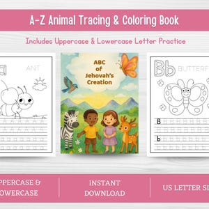 JW Kids Animal Alphabet Tracing & Coloring Book (PDF Download)
