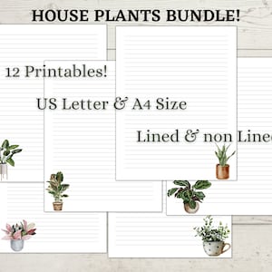 Pacote de redação de cartas JW | Papel para escrever para impressão | Plantas de casa | Folhas de escrita | Folhas Verdes | Download digital | Botânico