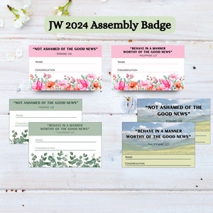 JW 2024 Montage Abzeichen, JW Montage Namenskarte, JW bedruckbar, JW Namensschilder, JW Geschenke