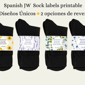 Etiquetas de calcetines del Ministerio JW en español, Etiquetas de regalo para hermanos y hermanas del Ministerio Pioneros, Etiquetas de regalo JW, Envoltura de calcetines, Descarga instantánea