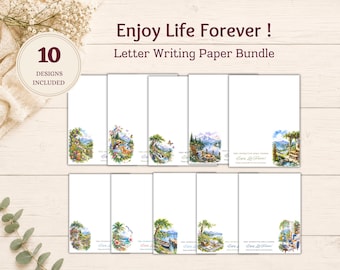 Carta da lettere "JW Enjoy Life Forever" con 10 design diversi (download digitale)