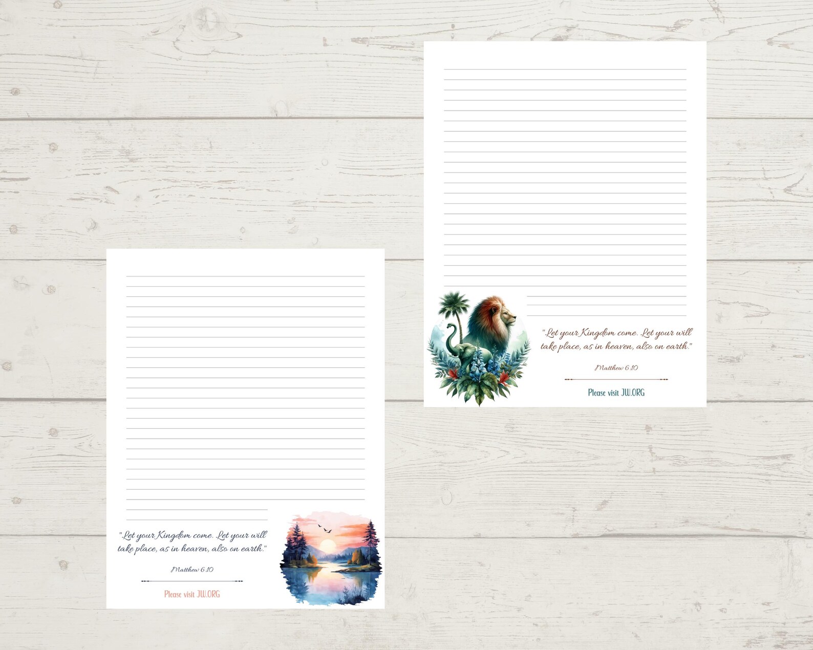 Numbered Scripture Writing Paper JW Letter Writing Paper – Watercolor Scripture Stationery (digital ...