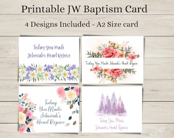 JW Baptism Congratulations Cards, Instant Download, JW Baptism Gift, Printable Greetings Cards, Digital Card