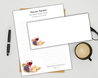 JW Memorial 2026 Letter Writing Paper, Watercolor Invite With Envelope (Digital Download)